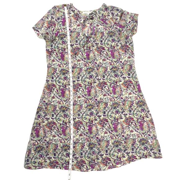 Daniel Rainn Dress Tie Neck Floral Print Short Sleeve Sheer Women's Small Flowy - Picture 5 of 7